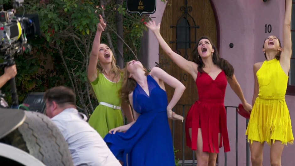 Emma Stone, Jessica Rothe, Sonoya Mizuno, and Callie Hernandez in La La Land 
